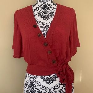 Red/Burnt Orange Cropped Wrap-Around